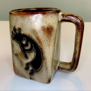 Mara Pottery Coyote Mug Mexican Desert Cactus